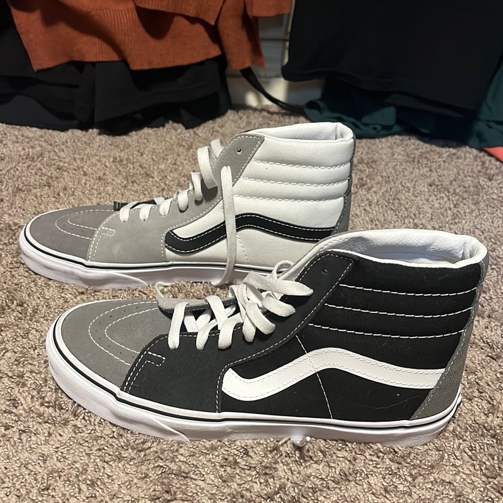 Vans high top, black white and grey, men’s size 8.5